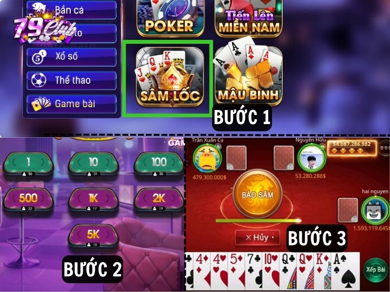 huong dan cac buoc tham gia sam loc tai 79club